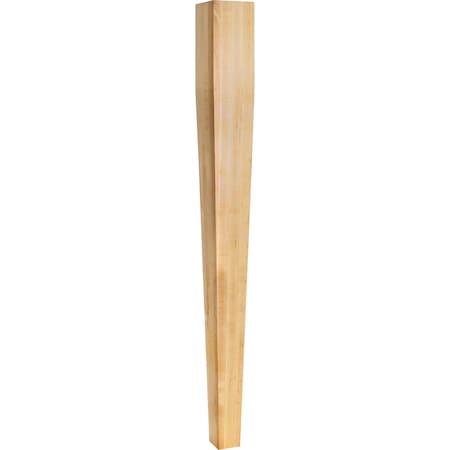 3-1/2 Wx3-1/2Dx35-1/2H Rubberwood Square Tapered Post